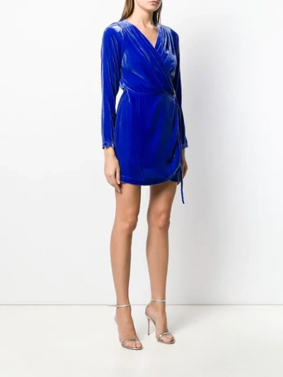 Shop In The Mood For Love Mary Jane Mini Wrap Dress In Blue