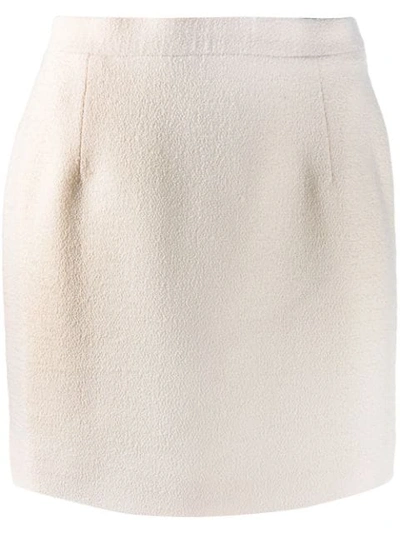 Shop Alessandra Rich Fitted Midi Skirt In Neutrals