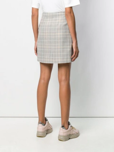 Shop Acne Studios Plaid Mini Skirt In Grey