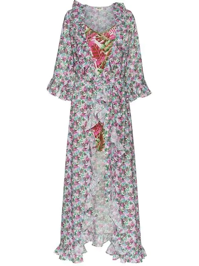 Shop All Things Mochi Floral Print Maxi Wrap Dress In Pink