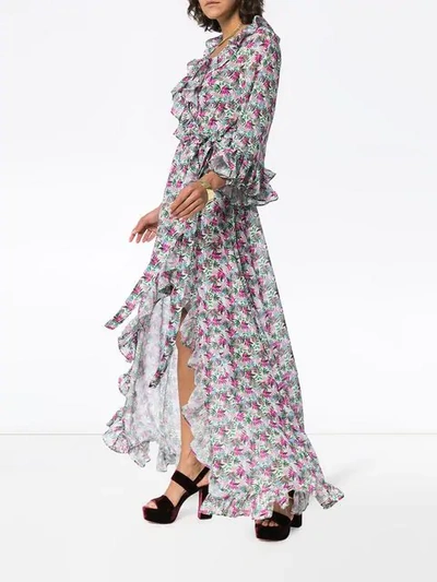 Shop All Things Mochi Floral Print Maxi Wrap Dress In Pink