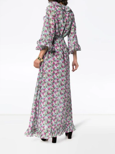 Shop All Things Mochi Floral Print Maxi Wrap Dress In Pink