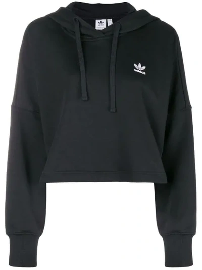 Shop Adidas Originals Adidas  Styling Complements Cropped Hoodie - Black