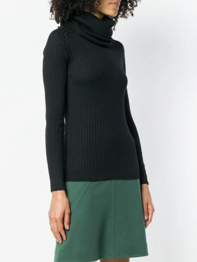 Shop Courrèges Roll Neck Fitted Sweater - Black