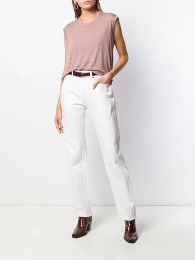 Shop Isabel Marant Étoile Cropped Round Neck T-shirt In Pink