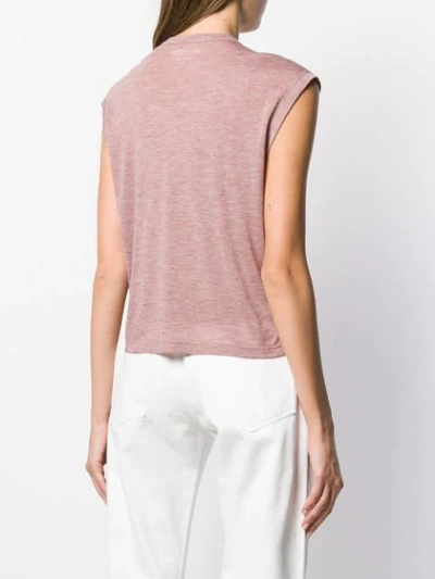 Shop Isabel Marant Étoile Cropped Round Neck T-shirt In Pink