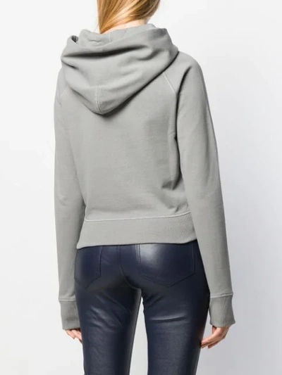 Shop Helmut Lang Kapuzenpullover Mit Logo-stickerei In Grey