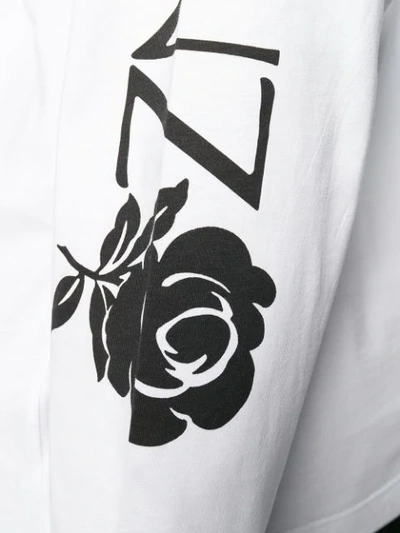 Shop Kenzo Roses Longsleeved T-shirt In White