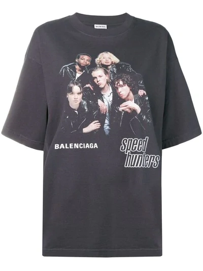 Shop Balenciaga Speedhunters Boyband T-shirt In Grey