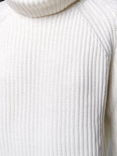 SMINFINITY 罗纹针织高领毛衣 - 白色