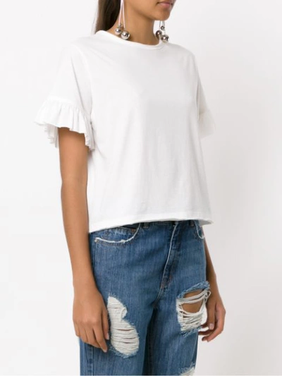 Shop Nk Top With Ruffled Sleeves - White