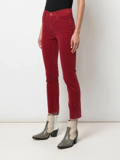 Shop Mother Cropped Skinny Jeans In Red