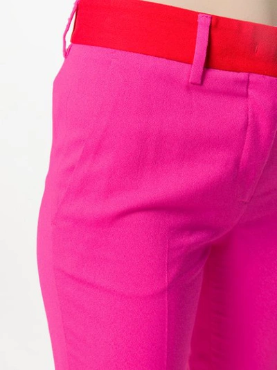 Shop Msgm Skinny Trousers In Pink
