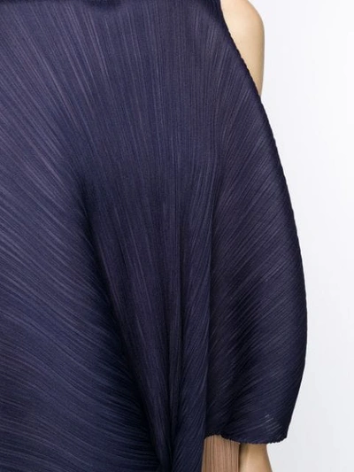 Shop Issey Miyake Deconstructed Pleated Top In Blue