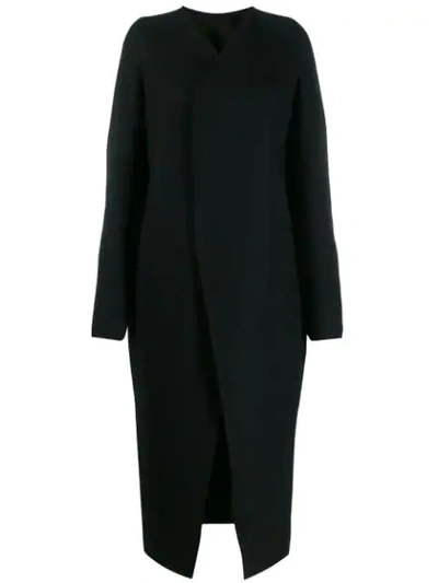 Shop Rick Owens Long Wrap Coat In Black