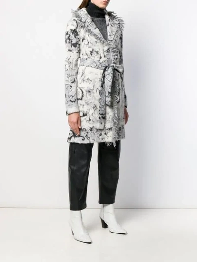 Shop Avant Toi Hooded Cardi-coat In V00062 White