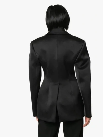 Shop Mugler Exaggerated Silhouette Blazer In Black