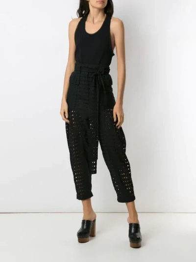 Shop Andrea Bogosian Laise Tied Trousers In Black