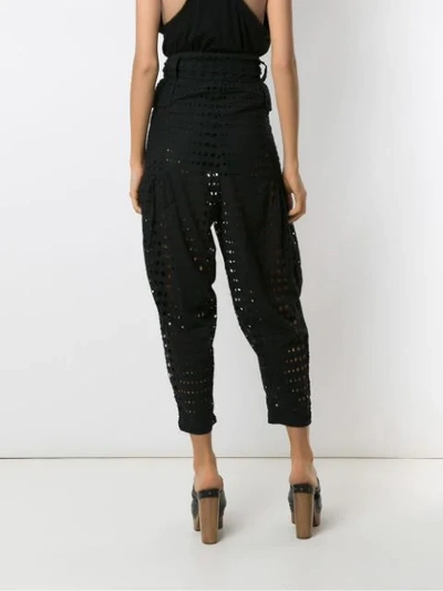 Shop Andrea Bogosian Laise Tied Trousers In Black