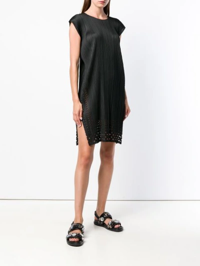 Shop Issey Miyake Pleats Please By  Dots Lace Tunic Dress - Black