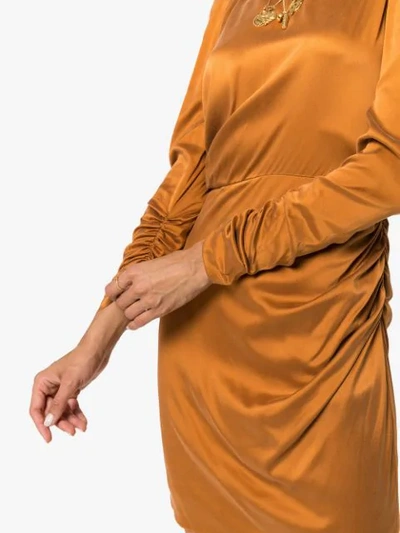 Shop Zimmermann Draped Silk Mini Dress In Yellow