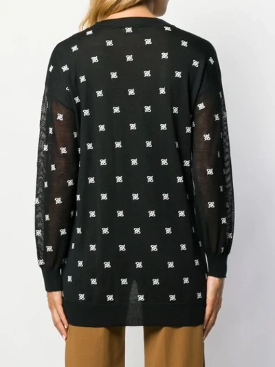 Shop Fendi Karligraphy Motif Jumper In Black