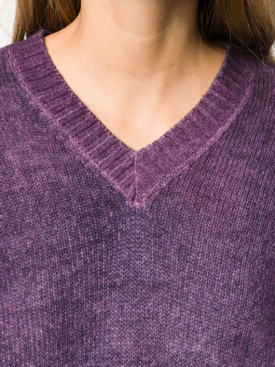 Shop Aragona Loose-fit V-neck Jumper In Purple
