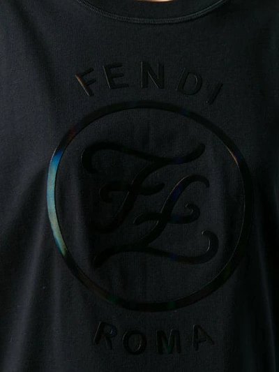 Shop Fendi Ff Karligraphy T-shirt In Black