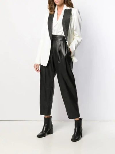 Shop Brunello Cucinelli Cropped High Waisted Trousers In Black