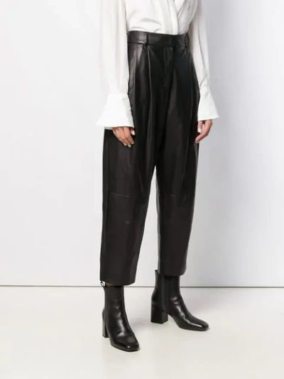 Shop Brunello Cucinelli Cropped High Waisted Trousers In Black
