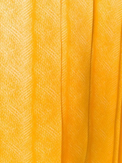 Shop Fendi Pleated Wrap Skirt In Yellow