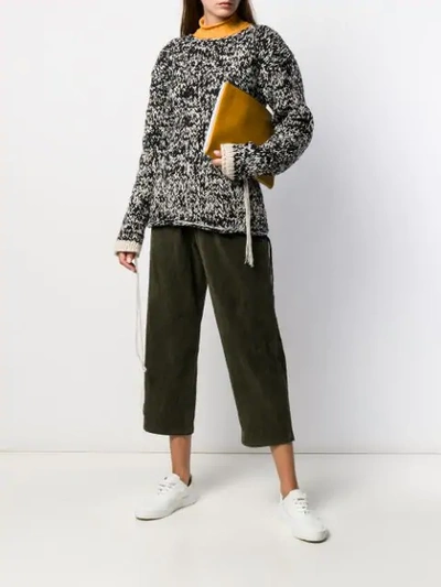 Shop Apuntob Plain Cropped Trousers  In Bosco