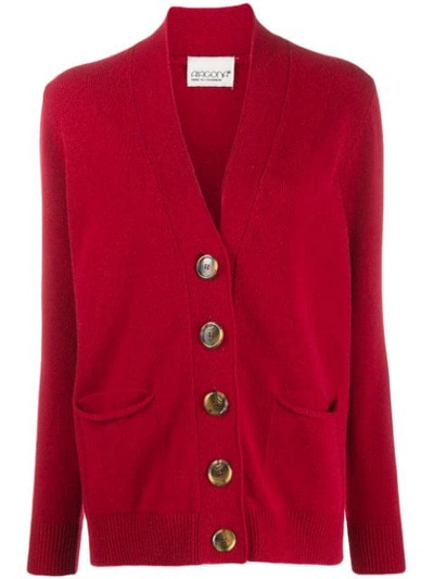 Shop Aragona Oversized Button Cardigan In Red