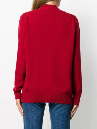 Shop Aragona Oversized Button Cardigan In Red