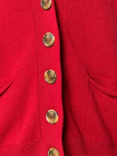 Shop Aragona Oversized Button Cardigan In Red