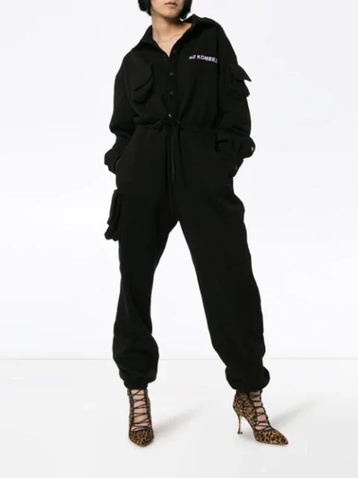 Shop Natasha Zinko Pouch-pocket Jersey Jumpsuit In Black