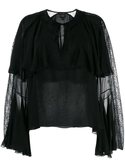 Shop Giambattista Valli Billow Sleeve Blouse In Black