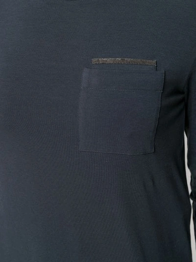 Shop Brunello Cucinelli Patch Pocket T-shirt In C7186 Navy