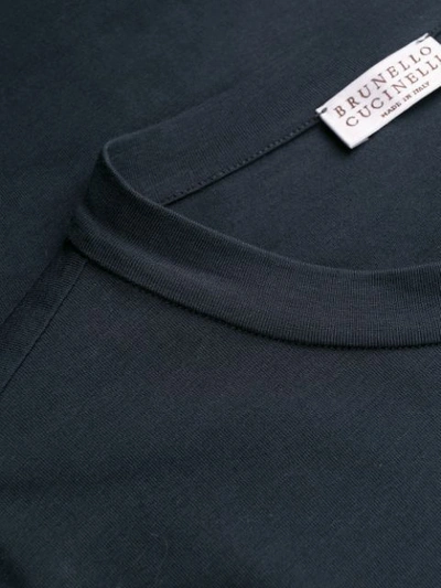 Shop Brunello Cucinelli Patch Pocket T-shirt In C7186 Navy