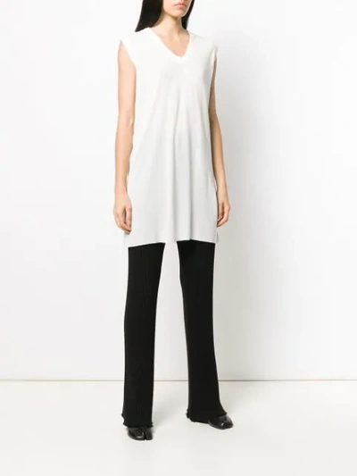 Shop Rick Owens Sleeveless Knitted Top In White