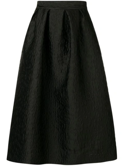 Shop P.a.r.o.s.h. Leopard Cloqué Skirt In Black