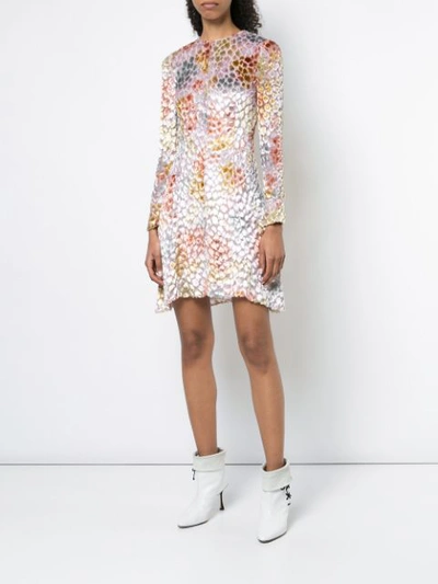 Shop Adam Lippes Painted Textured Mini Dress - White