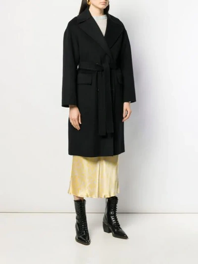Shop Kenzo Double Breasted Coat In Black