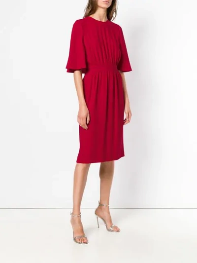 Shop Giambattista Valli Cape Effect Midi Dress In Red