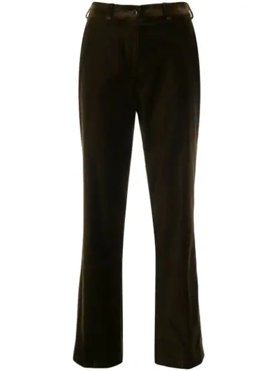 Shop Etro Straight Leg Trousers In 绿色