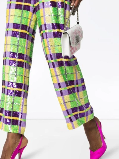 Shop Ashish Check Sequin-embellished Trousers In Multicolour