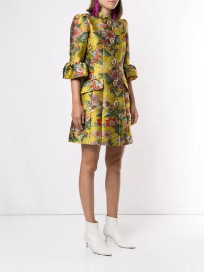 Shop Andrew Gn Enges Kleid In Brokatoptik In Chartreuse Chartreuse