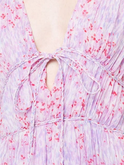 Shop Carolina Herrera Plunge-neck Gathered Dress - Pink