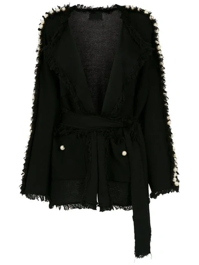 Shop Andrea Bogosian Embellished Coat - Black