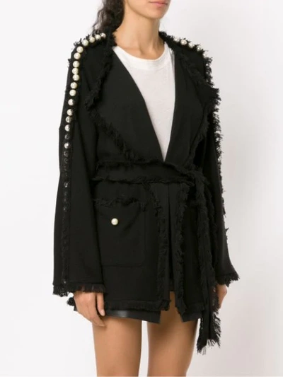 Shop Andrea Bogosian Embellished Coat - Black
